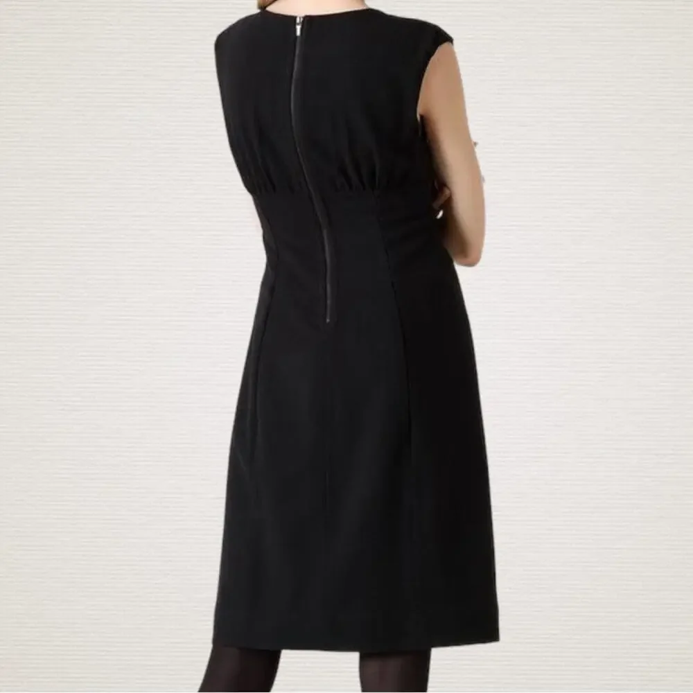 Tory Burch Patrice Sheath Dress Black Twist Front Womens Size 4 Work Cocktail